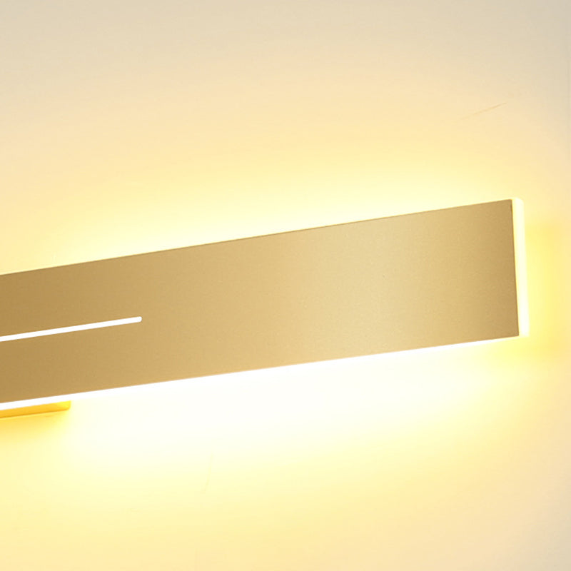 Metal Linear Shape Wall Mount Lighting Modern 1 Light Wall Mounted Light Fixture in Gold