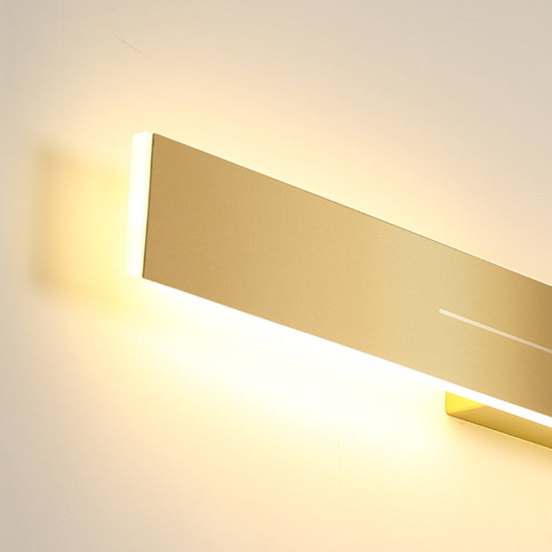 Metal Linear Shape Wall Mount Lighting Modern 1 Light Wall Mounted Light Fixture in Gold
