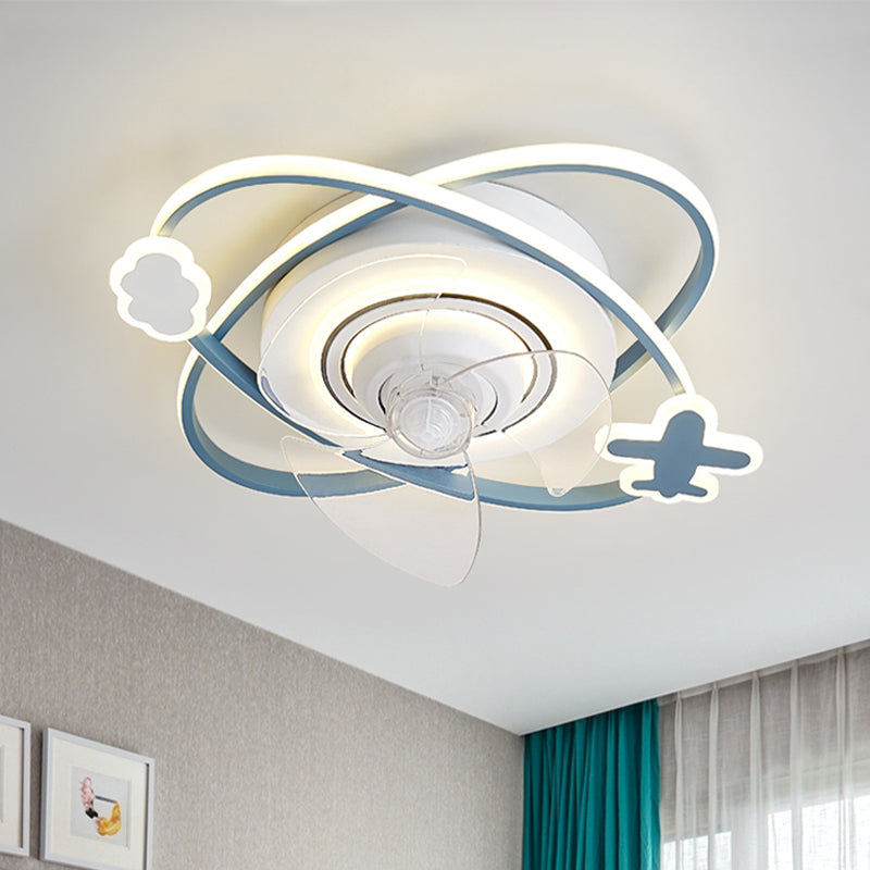 Metal Ceiling Fan Lighting Modern Style 5 Light Ceiling Fan Lamp for Bedroom