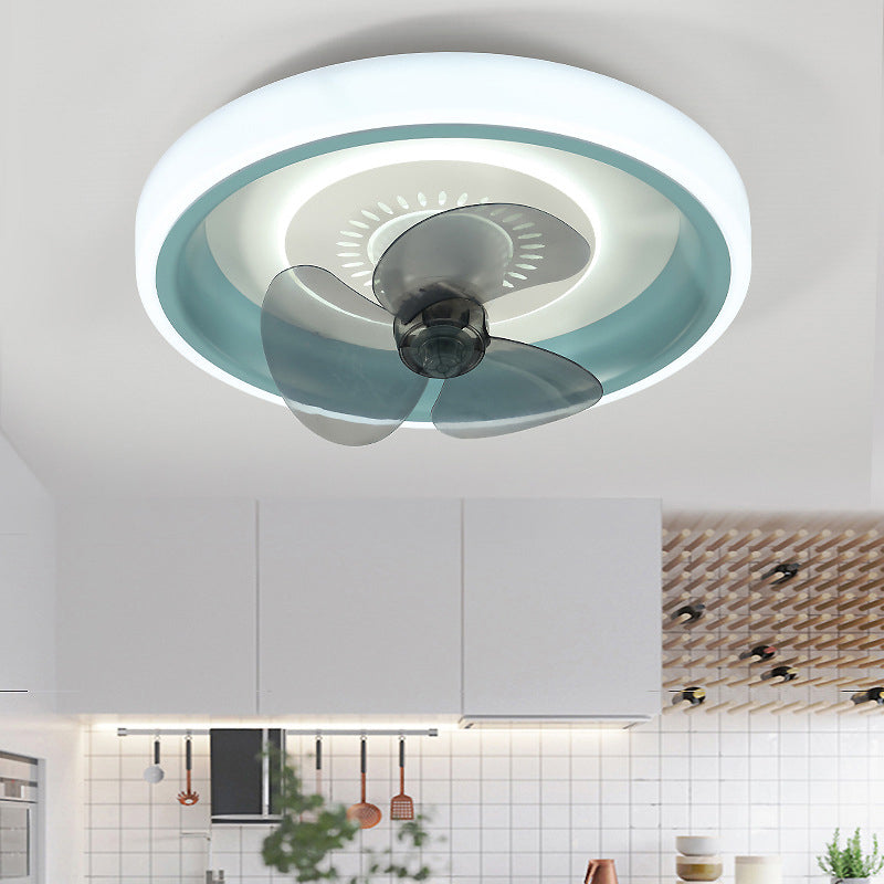 Circle Metal Ceiling Fan Lamp Minimalist LED Ceiling Mounted Light