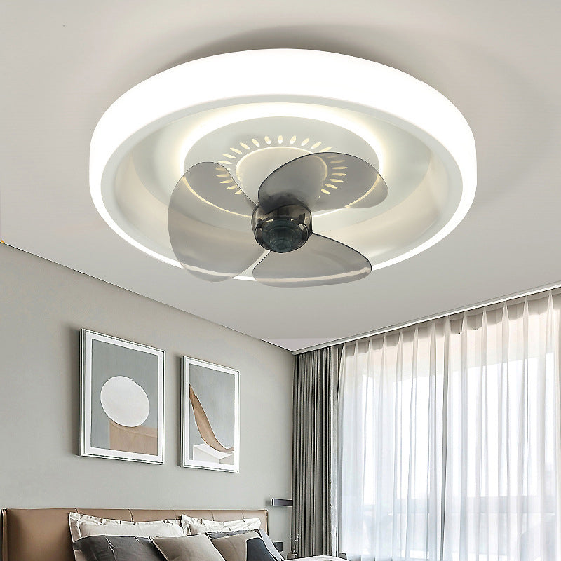 Circle Metal Ceiling Fan Lamp Minimalist LED Ceiling Mounted Light