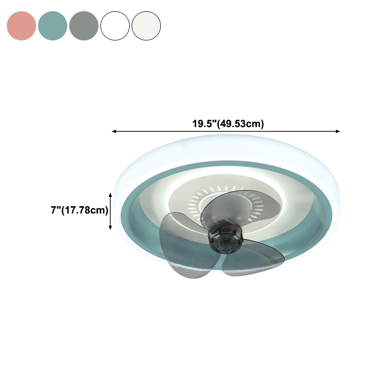 Circle Metal Ceiling Fan Lamp Minimalist LED Ceiling Mounted Light