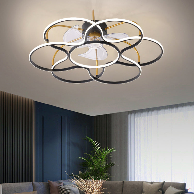 Simplicity Ceiling Fan Light Metal LED Ceiling Flush Mount for Living Room