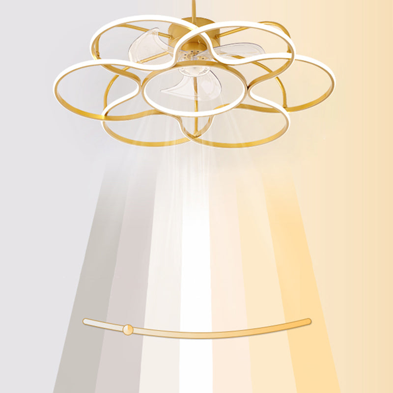 Simplicity Ceiling Fan Light Metal LED Ceiling Flush Mount for Living Room