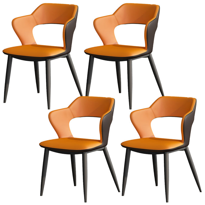 Metal Modern Indoor Side Chair with Arms Matte Finish Open Back Dining Chair