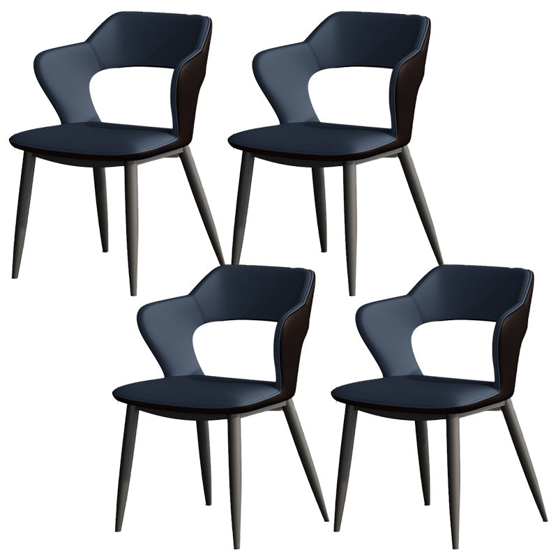 Metal Modern Indoor Side Chair with Arms Matte Finish Open Back Dining Chair