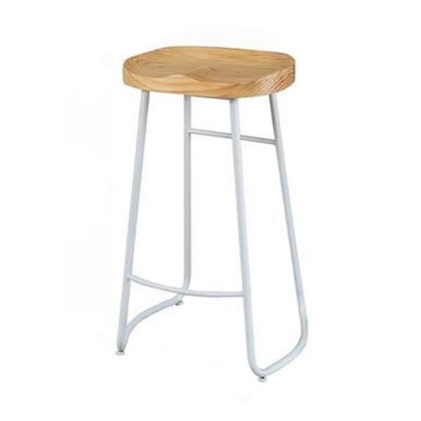 Modern Rectangle Solid Wood Bar Table Set 1/4 Pieces Counter Table with Backless Stools