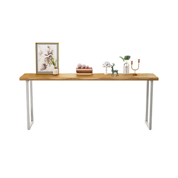 Modern Rectangle Solid Wood Bar Table Set 1/4 Pieces Counter Table with Backless Stools