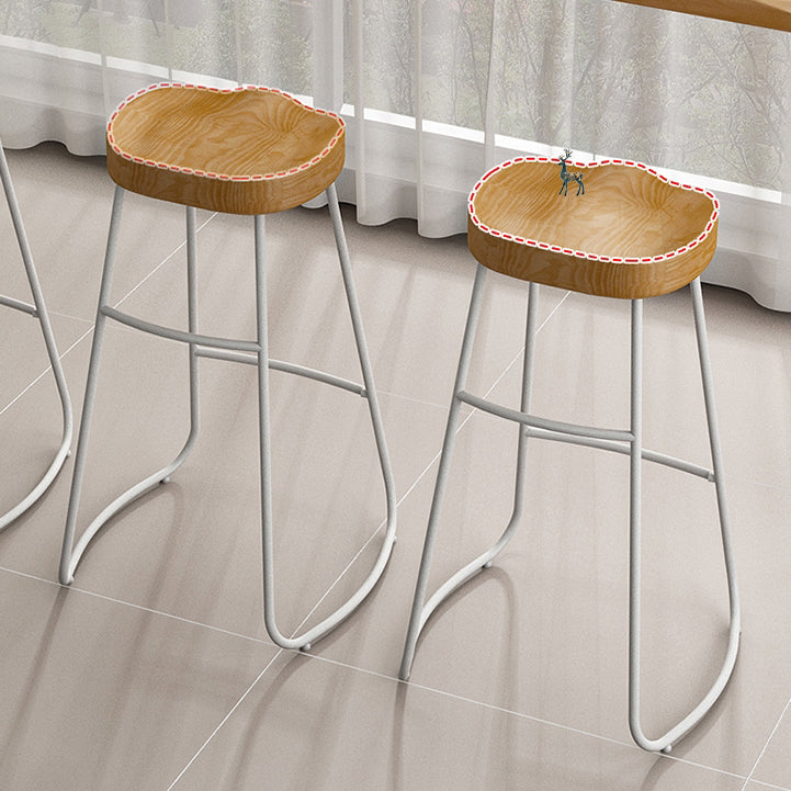 Modern Rectangle Solid Wood Bar Table Set 1/4 Pieces Counter Table with Backless Stools