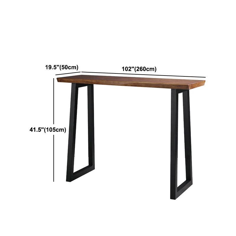 1/2/3 Pieces Industrial Iron Bar Table Set Rectangle Bistro Set with Pine Wood Top
