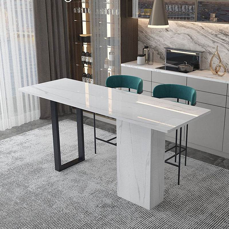 Industrial 1/2/3 Pieces Sintered Stone Bar Table Set Rectangular Counter Set