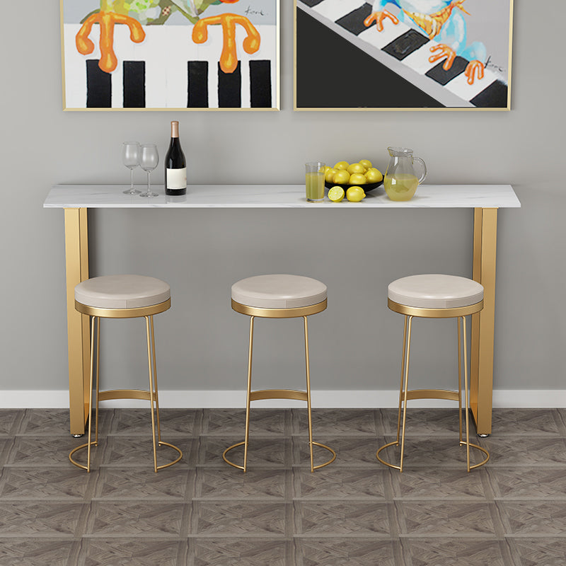 1/4/7 Pieces Glam Iron Bistro Set Rectangle Bar Table Set with White Faux Marble Top