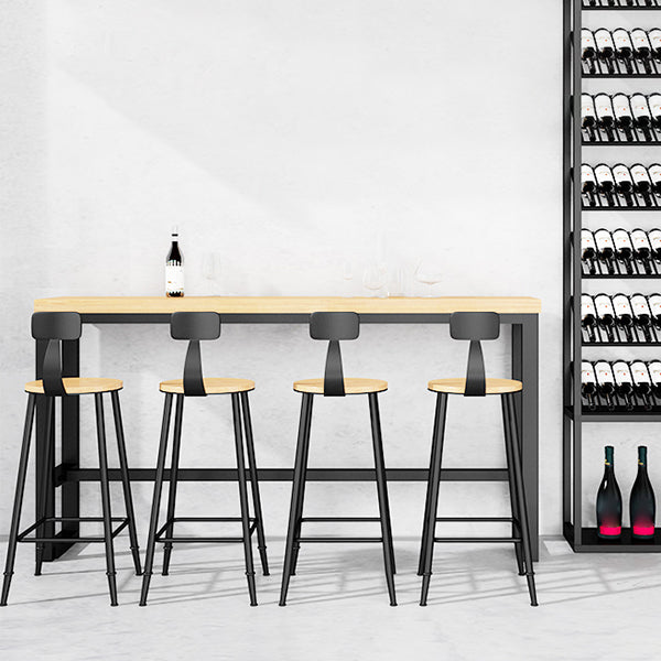 1/5 Pieces Industrial Rectangular Pub Table Set Wooden Counter Table with Armless Stools