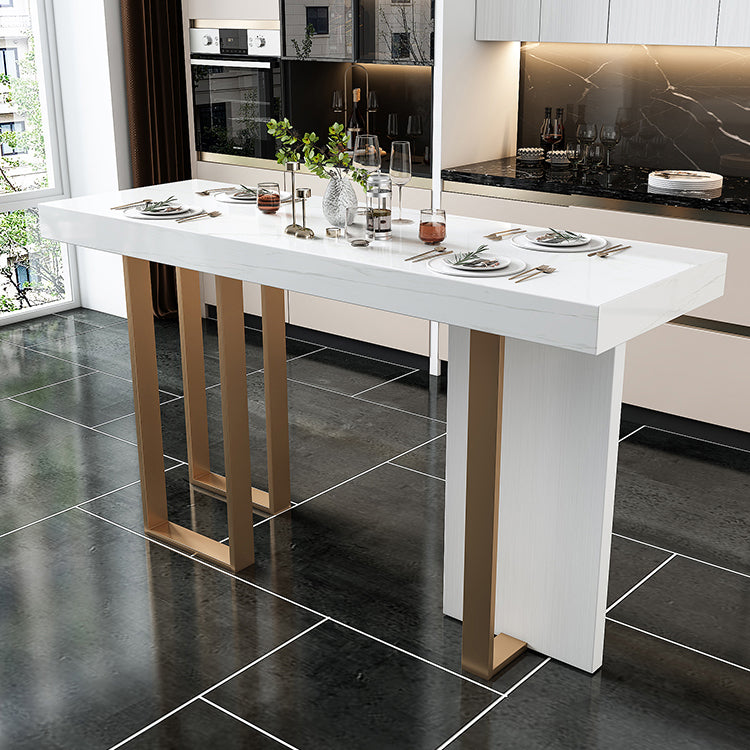 Glam 1/2/5 Pieces Sintered Stone Bar Table Set Rectangular Counter Set for Dining Room