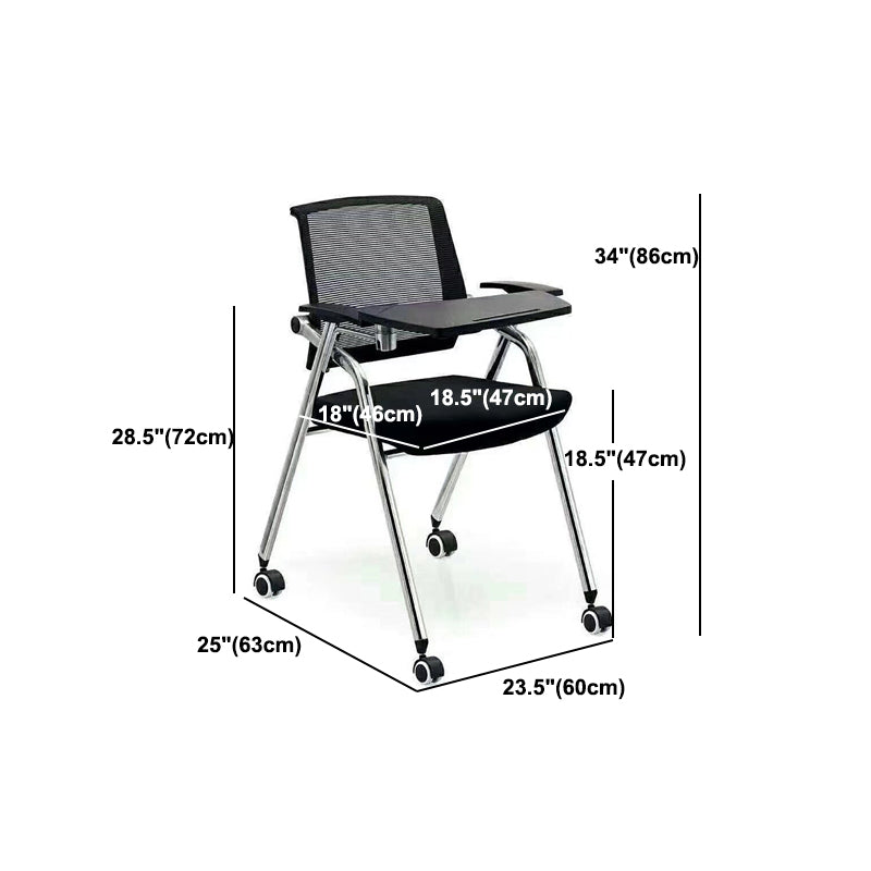 Mesh Mid Back Conference Chair Contemporary Fixed Arms Office Chair