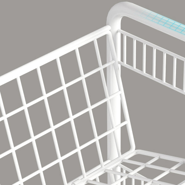 Contemporary Style Metal Bookcase Wheel Bookshelf for Office