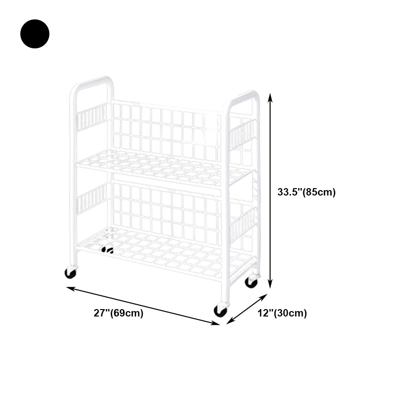 Contemporary Style Metal Bookcase Wheel Bookshelf for Office