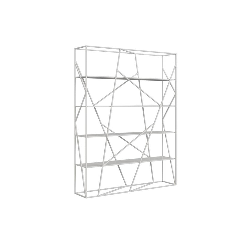 Metal Vertical Standard Bookcase Contemporary Style Open Back Shelf