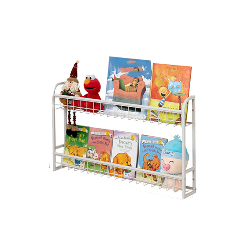 Contemporary Metal Floating Bookcase Wall Mounted Closed Back Bookshelf