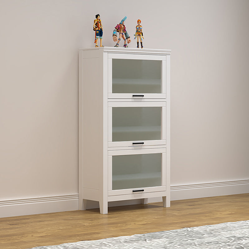 11.81"W Bookcase Contemporary Style Solid Wood Bookshelf for Home Office with Doors