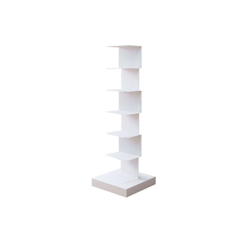 Contemporary Style Geometric Bookcase Vertical Closed Back Bookshelf