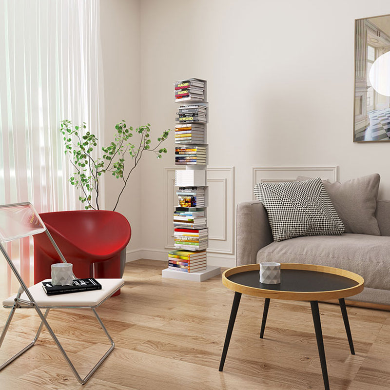 Contemporary Style Geometric Bookcase Vertical Closed Back Bookshelf