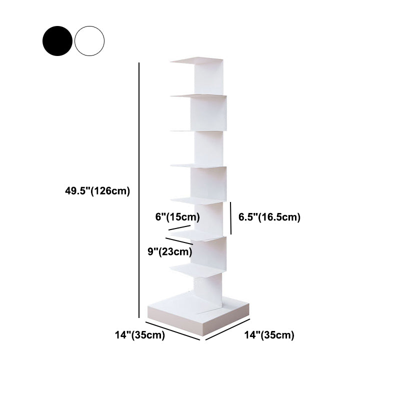 Contemporary Style Geometric Bookcase Vertical Closed Back Bookshelf