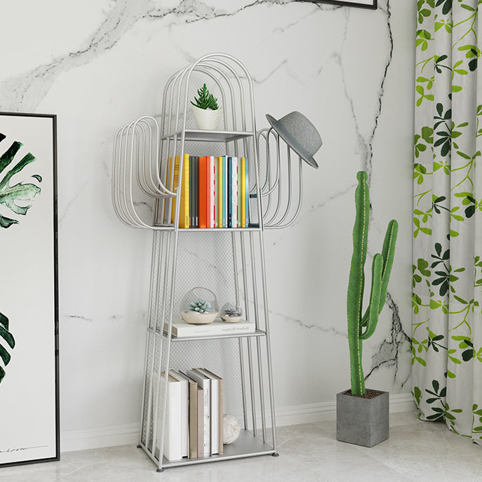 Modern Standard Bookshelf Closed Back Metal Bookcase for Home