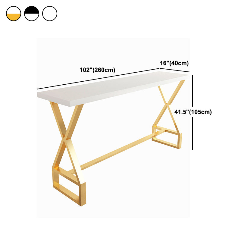 Pine Wood Bar Dining Table Traditional Luxury Rectangle Bar Table with Trestle Base