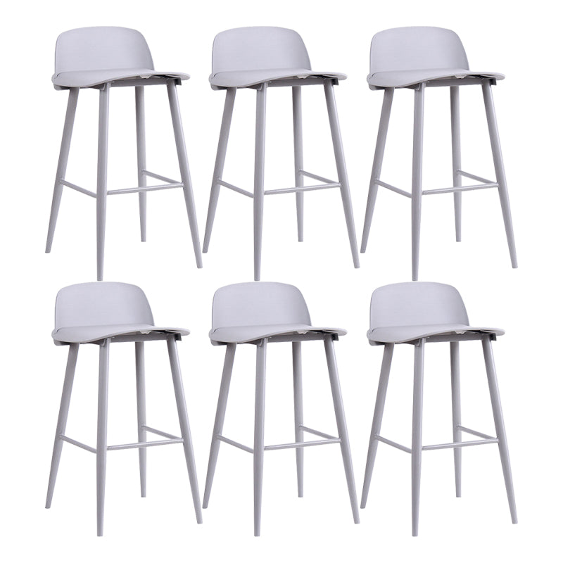 Modern Backrest Armless Counter Stool Iron Cafe Bar Stool with Acrylic Seat and Pedal