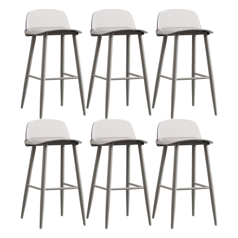 Modern Backrest Armless Counter Stool Iron Cafe Bar Stool with Acrylic Seat and Pedal