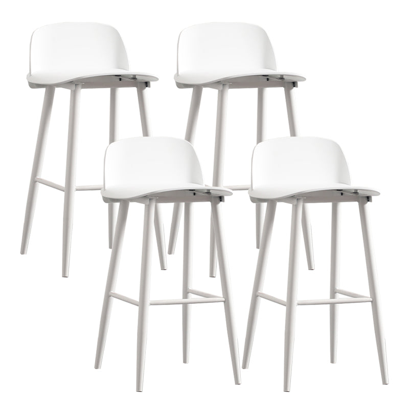 Modern Backrest Armless Counter Stool Iron Cafe Bar Stool with Acrylic Seat and Pedal