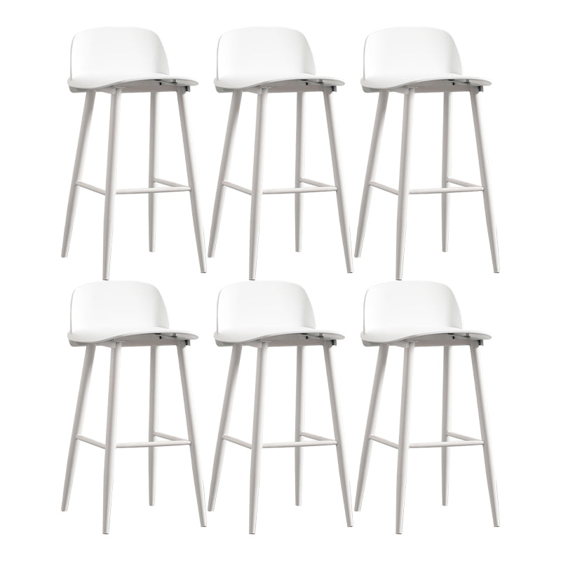 Modern Backrest Armless Counter Stool Iron Cafe Bar Stool with Acrylic Seat and Pedal