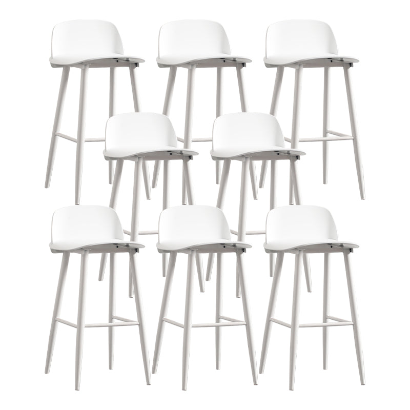 Modern Backrest Armless Counter Stool Iron Cafe Bar Stool with Acrylic Seat and Pedal