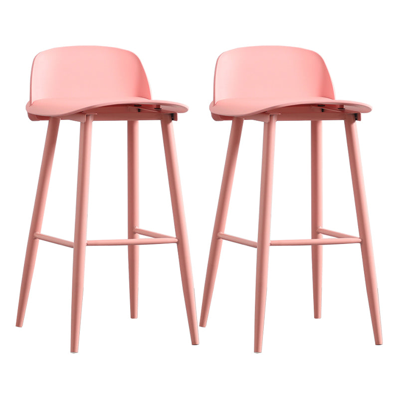 Modern Backrest Armless Counter Stool Iron Cafe Bar Stool with Acrylic Seat and Pedal