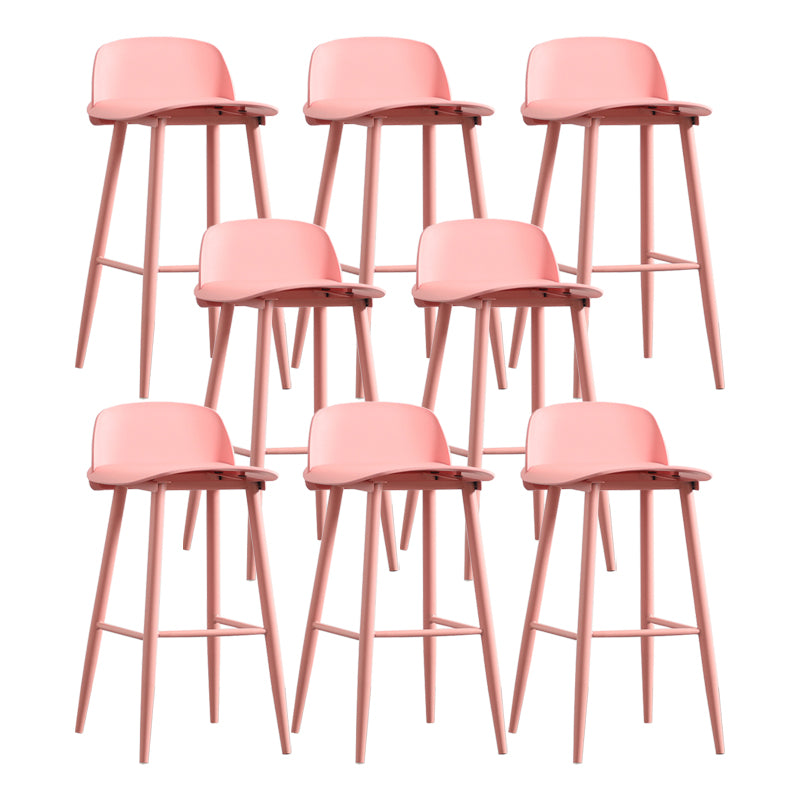 Modern Backrest Armless Counter Stool Iron Cafe Bar Stool with Acrylic Seat and Pedal