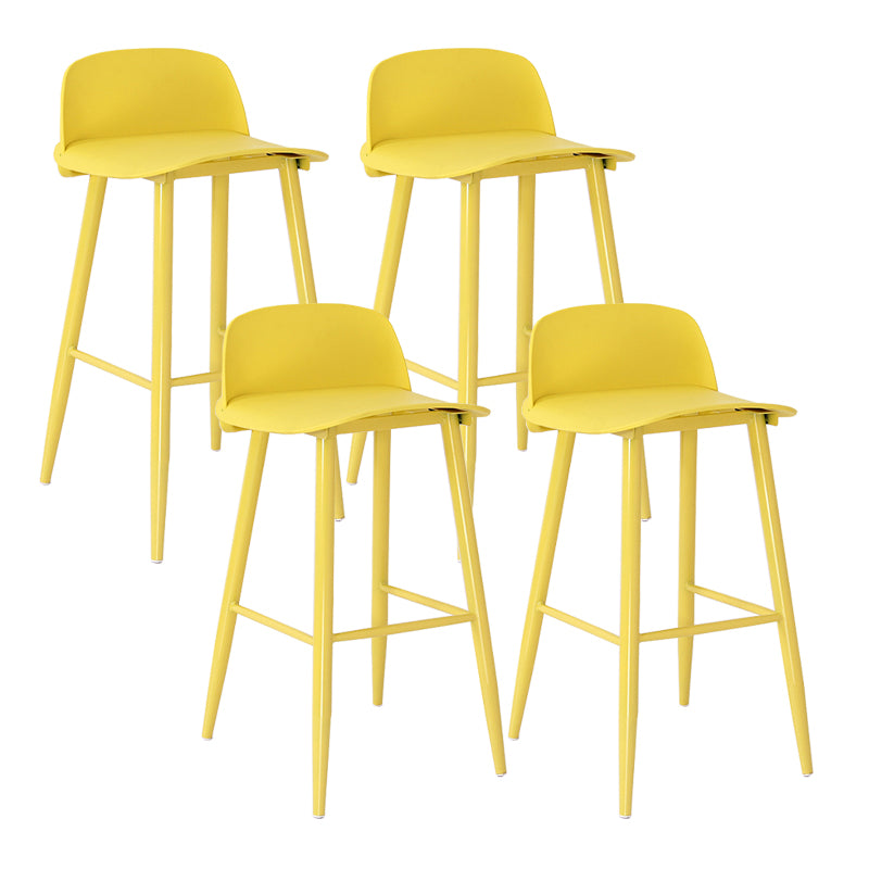 Modern Backrest Armless Counter Stool Iron Cafe Bar Stool with Acrylic Seat and Pedal