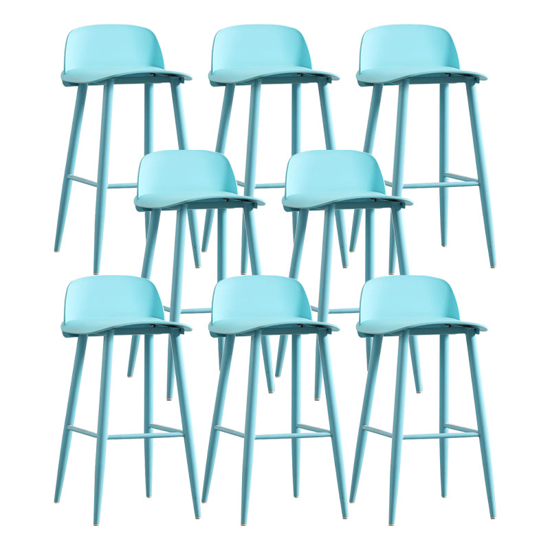 Modern Backrest Armless Counter Stool Iron Cafe Bar Stool with Acrylic Seat and Pedal