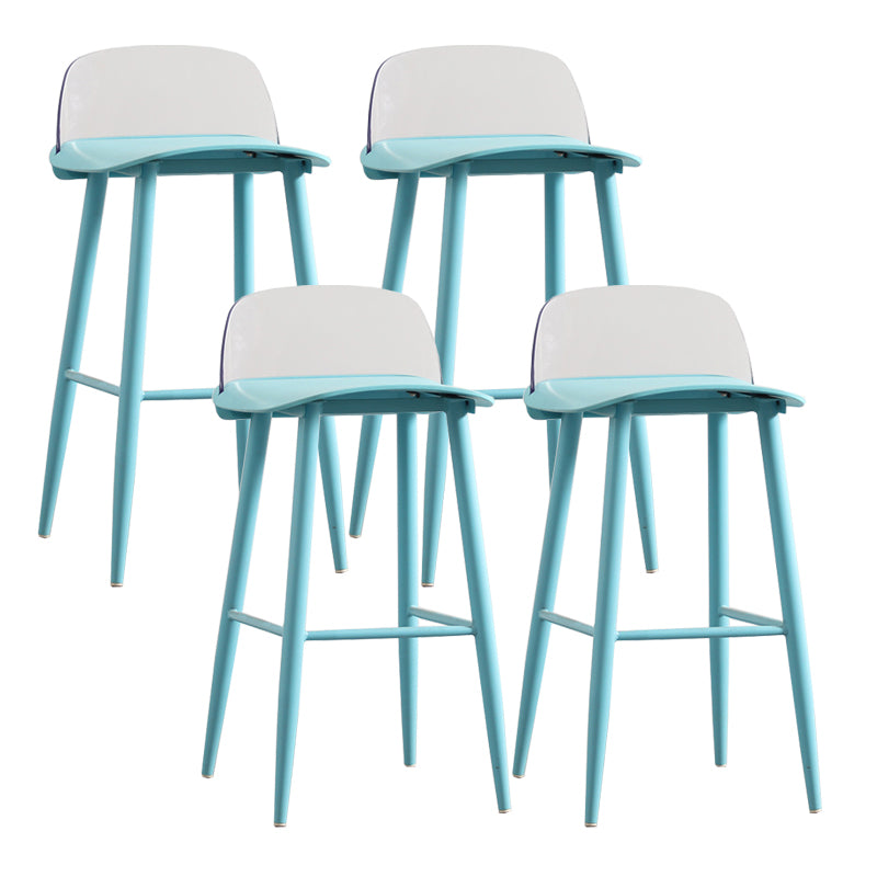 Modern Backrest Armless Counter Stool Iron Cafe Bar Stool with Acrylic Seat and Pedal
