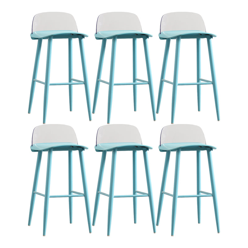 Modern Backrest Armless Counter Stool Iron Cafe Bar Stool with Acrylic Seat and Pedal