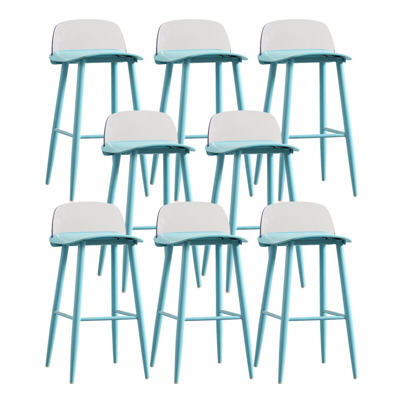 Modern Backrest Armless Counter Stool Iron Cafe Bar Stool with Acrylic Seat and Pedal