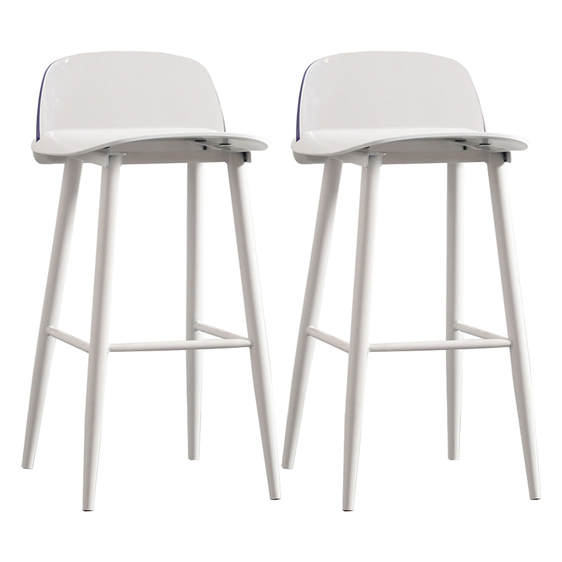 Modern Backrest Armless Counter Stool Iron Cafe Bar Stool with Acrylic Seat and Pedal