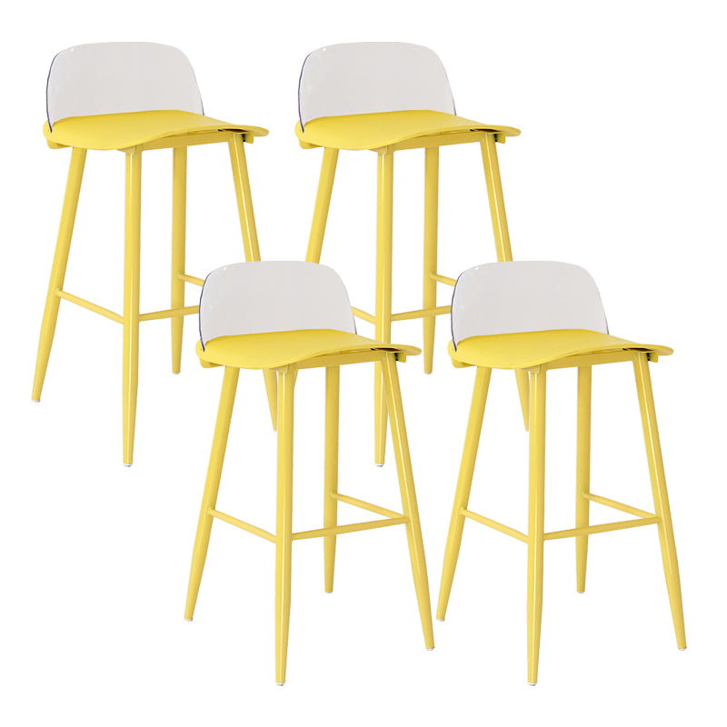 Modern Backrest Armless Counter Stool Iron Cafe Bar Stool with Acrylic Seat and Pedal