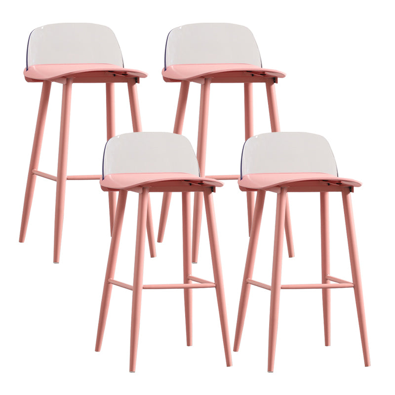 Modern Backrest Armless Counter Stool Iron Cafe Bar Stool with Acrylic Seat and Pedal