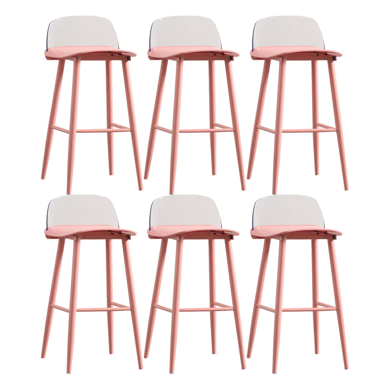Modern Backrest Armless Counter Stool Iron Cafe Bar Stool with Acrylic Seat and Pedal