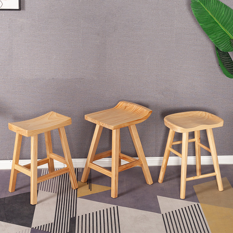 Modern Armless Backless Counter Stool Wood Cashier Bar Stool with Seat and Pedal