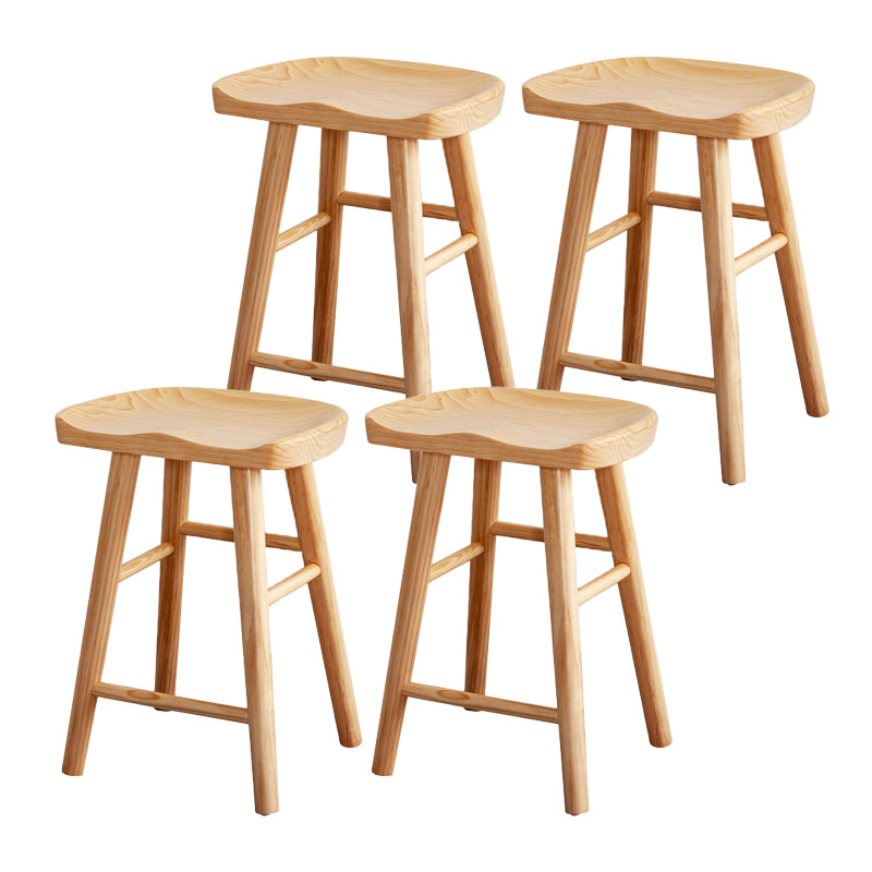 Modern Armless Backless Counter Stool Wood Cashier Bar Stool with Seat and Pedal