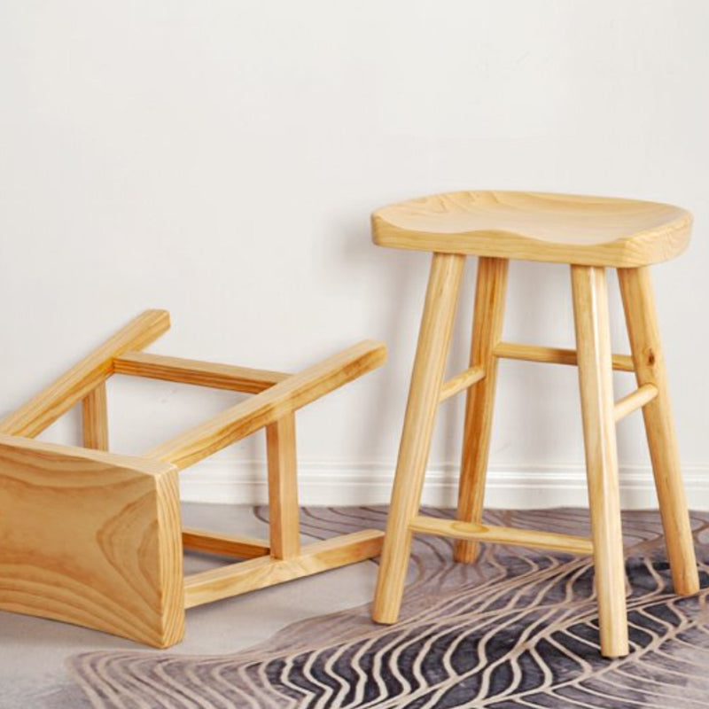 Modern Armless Backless Counter Stool Wood Cashier Bar Stool with Seat and Pedal