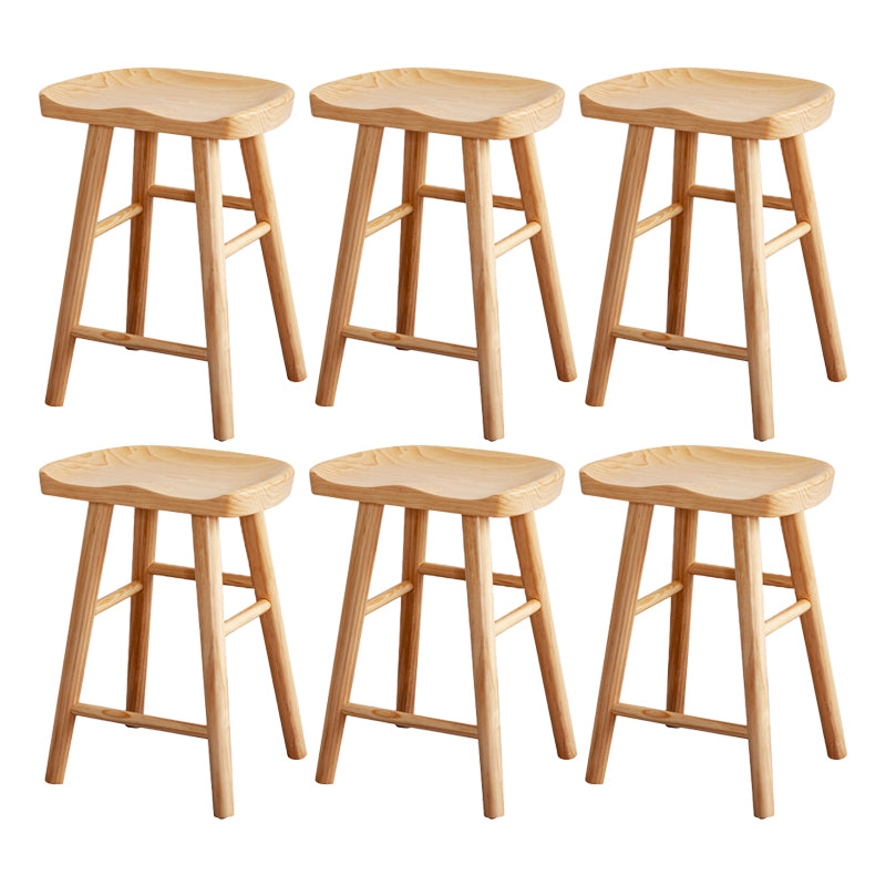 Modern Armless Backless Counter Stool Wood Cashier Bar Stool with Seat and Pedal