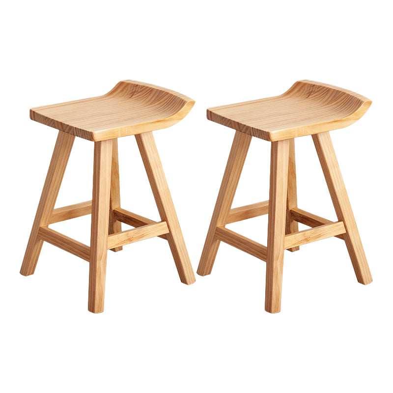 Modern Armless Backless Counter Stool Wood Cashier Bar Stool with Seat and Pedal